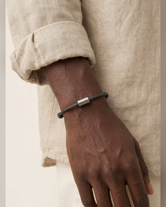 Bracciale Il Nodo — Cotone e Argento Uomo | Made in Italy