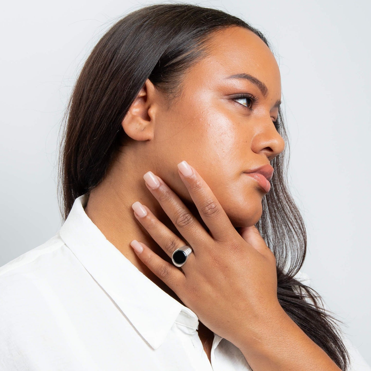 Anello Con Sigillo Onice In Argento Uomo - BDG Accessories