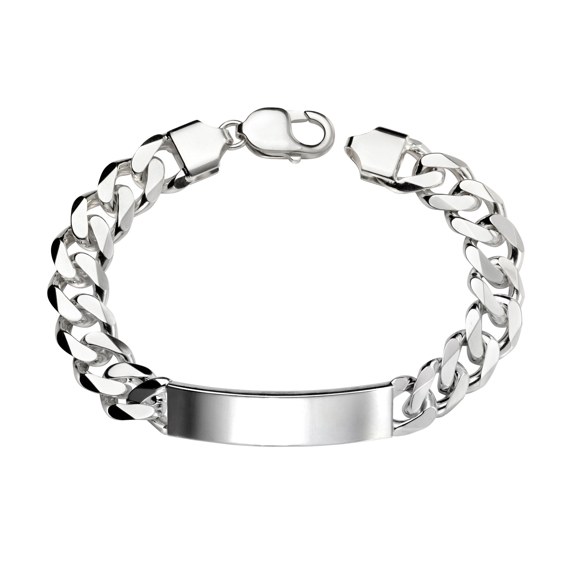 Bracciale ID bar uomo argento BDG Accessories con catena a maglie larghe e chiusura a moschettone