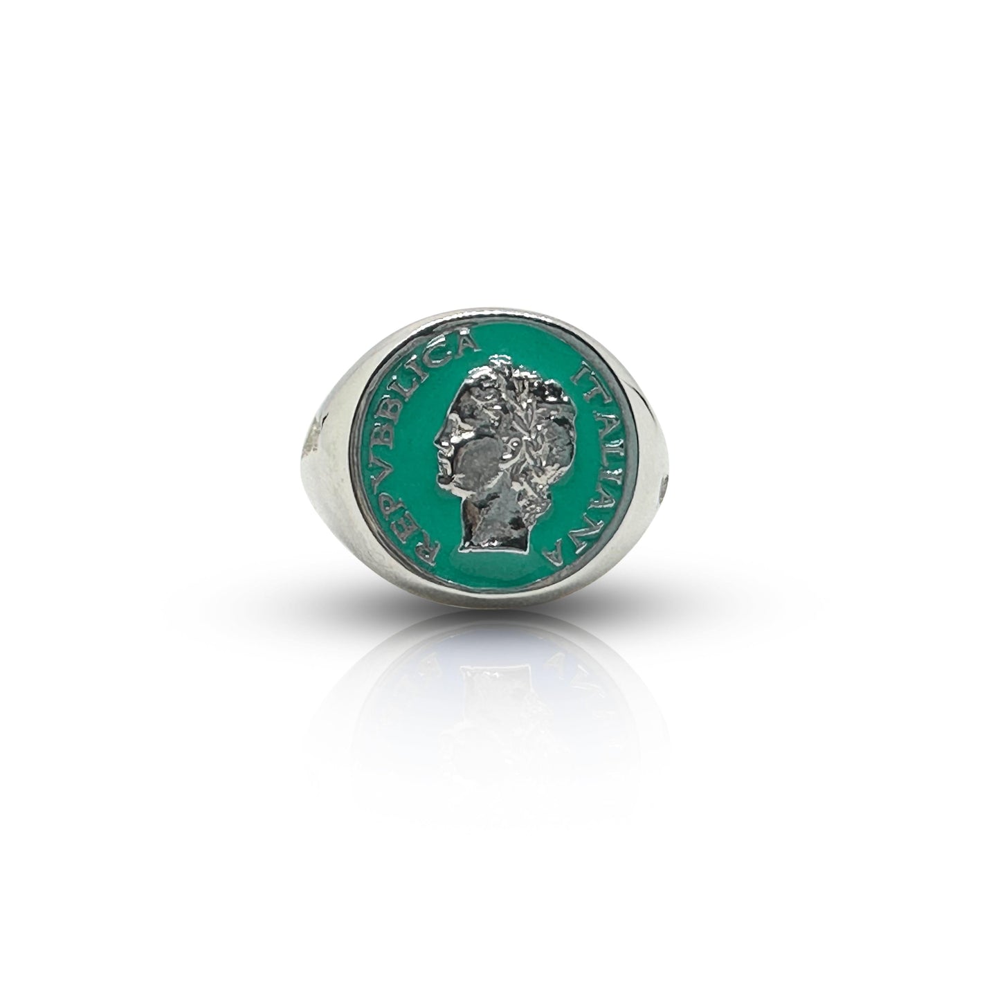 Anello Chevalier Argento Smalto Dolce Vita Anni 50 Vintage - BDG Accessories