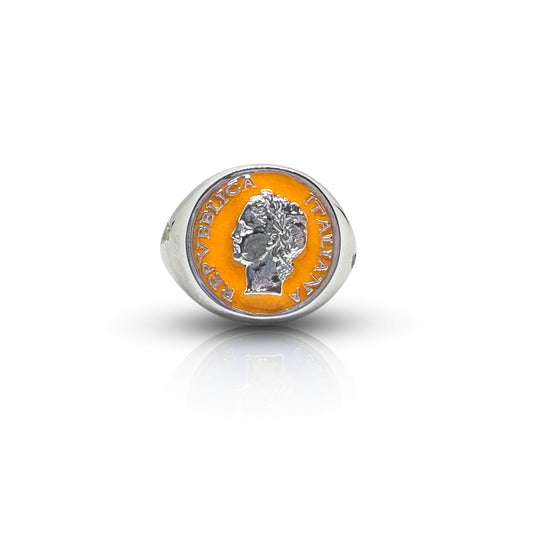 Anello Chevalier Argento Smalto Dolce Vita Anni 50 Vintage - BDG Accessories