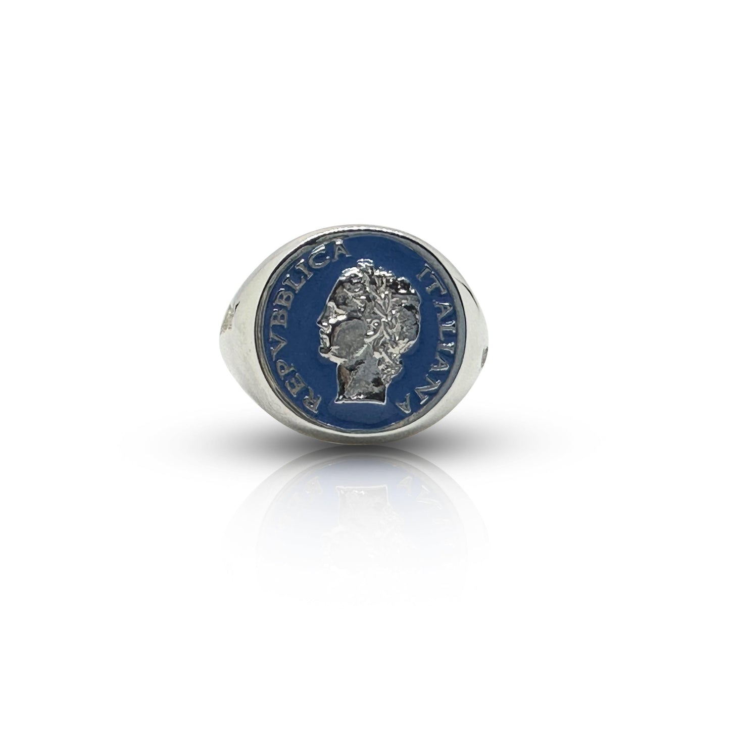 Anello Chevalier Argento Smalto Dolce Vita Anni 50 Vintage - BDG Accessories