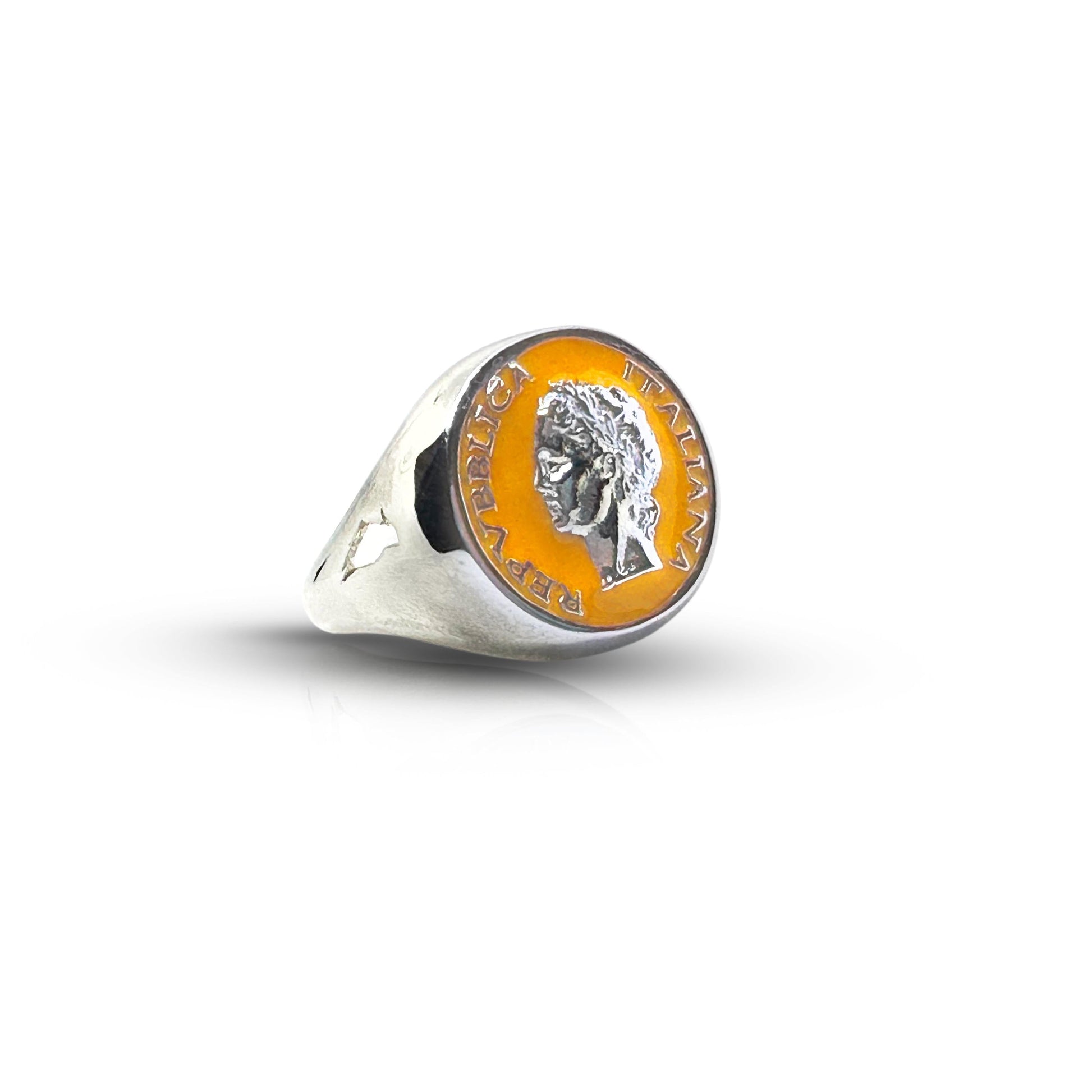 Anello Chevalier Argento Smalto Dolce Vita Anni 50 Vintage - BDG Accessories