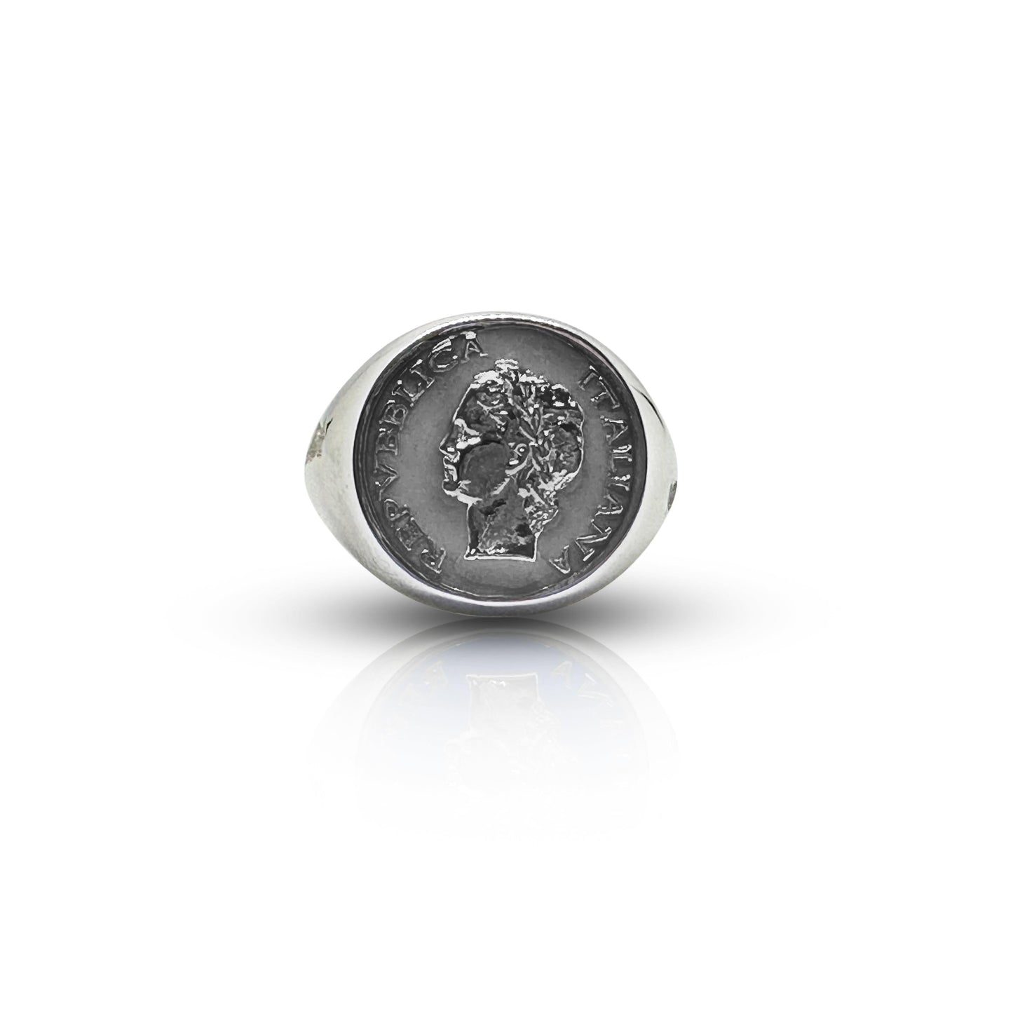 Anello Chevalier Argento Smalto Dolce Vita Anni 50 Vintage - BDG Accessories