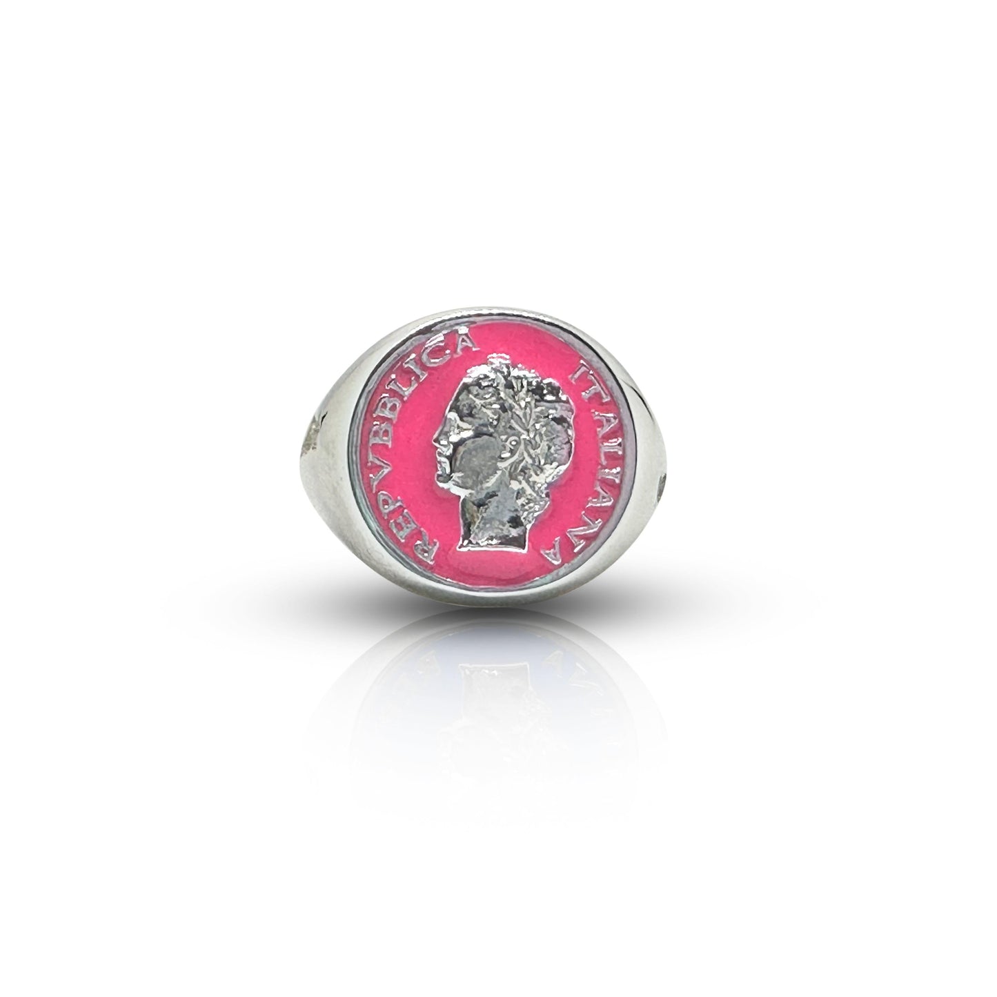 Anello Chevalier Argento Smalto Dolce Vita Anni 50 Vintage - BDG Accessories