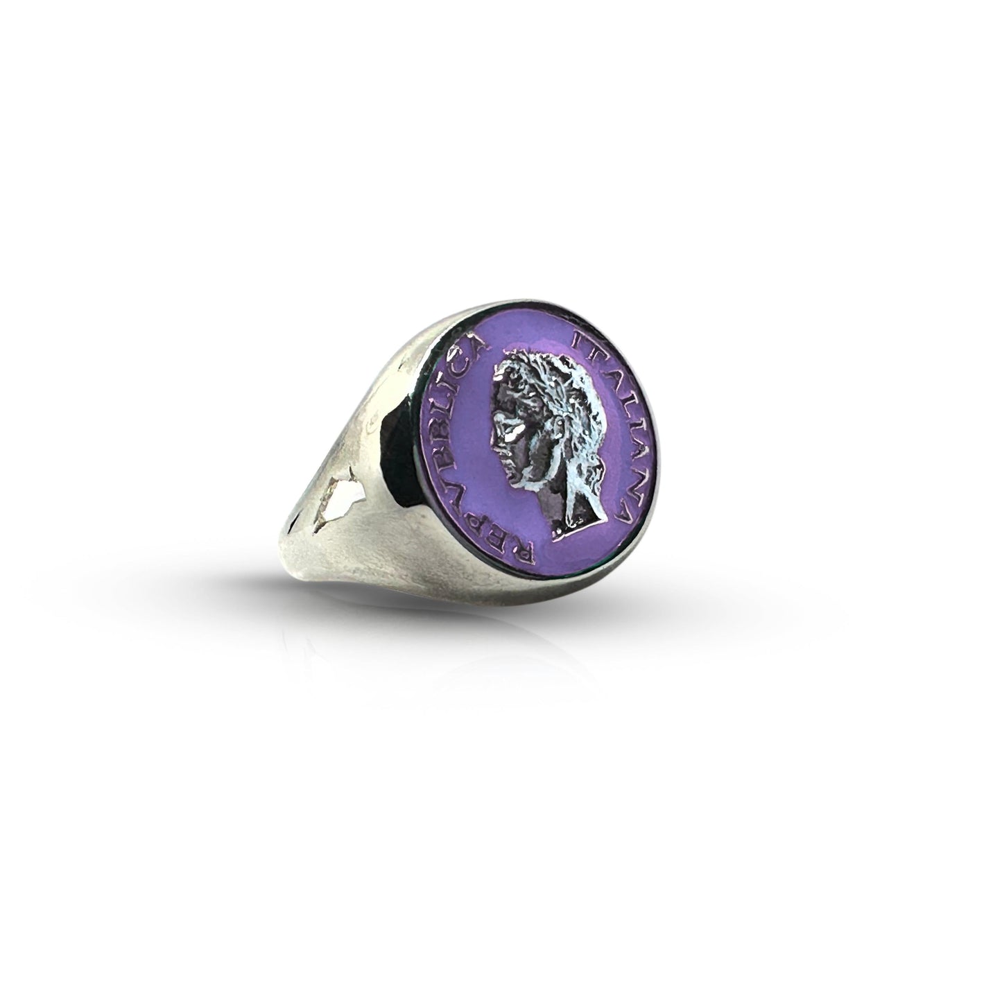 Anello Chevalier Argento Smalto Dolce Vita Anni 50 Vintage - BDG Accessories