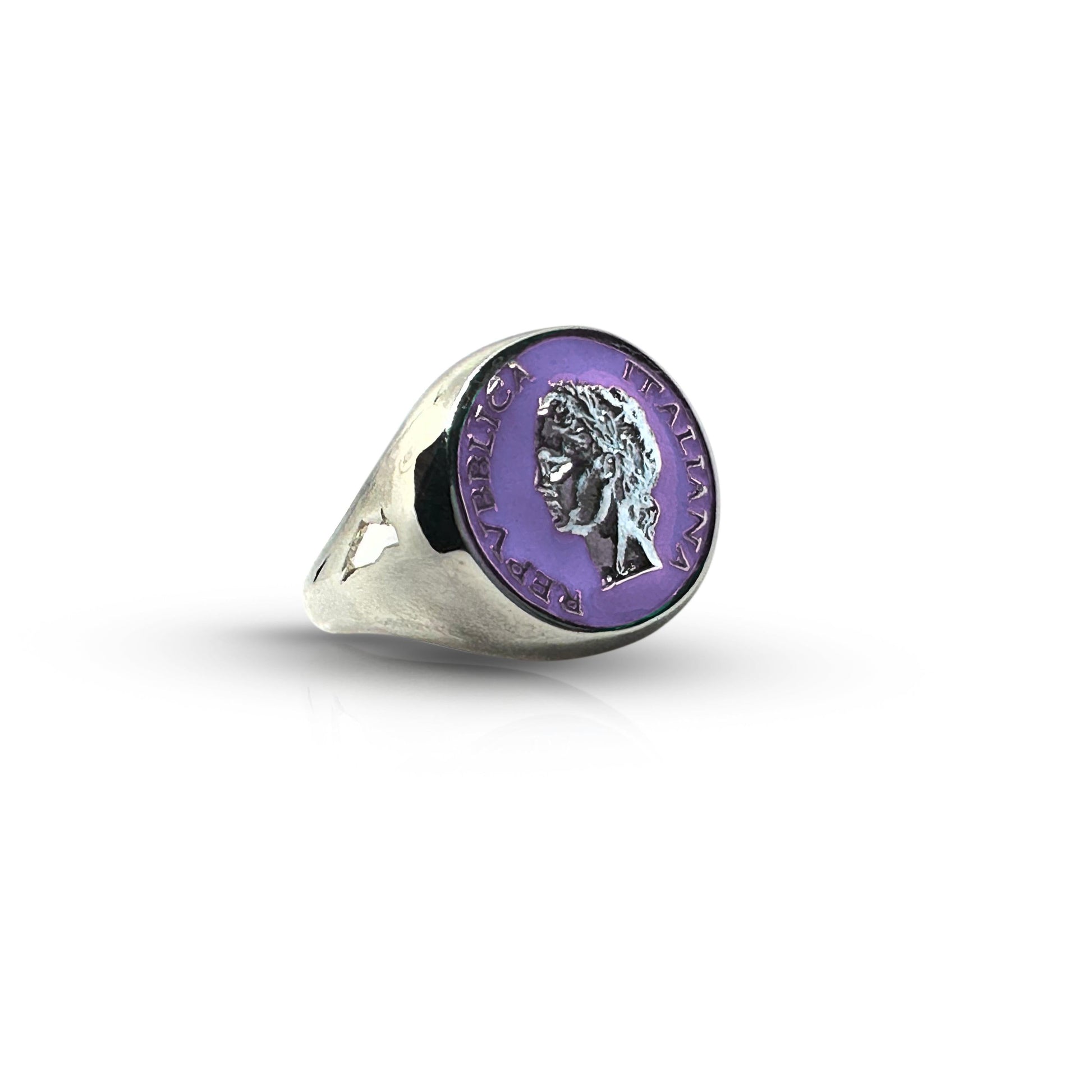 Anello Chevalier Argento Smalto Dolce Vita Anni 50 Vintage - BDG Accessories