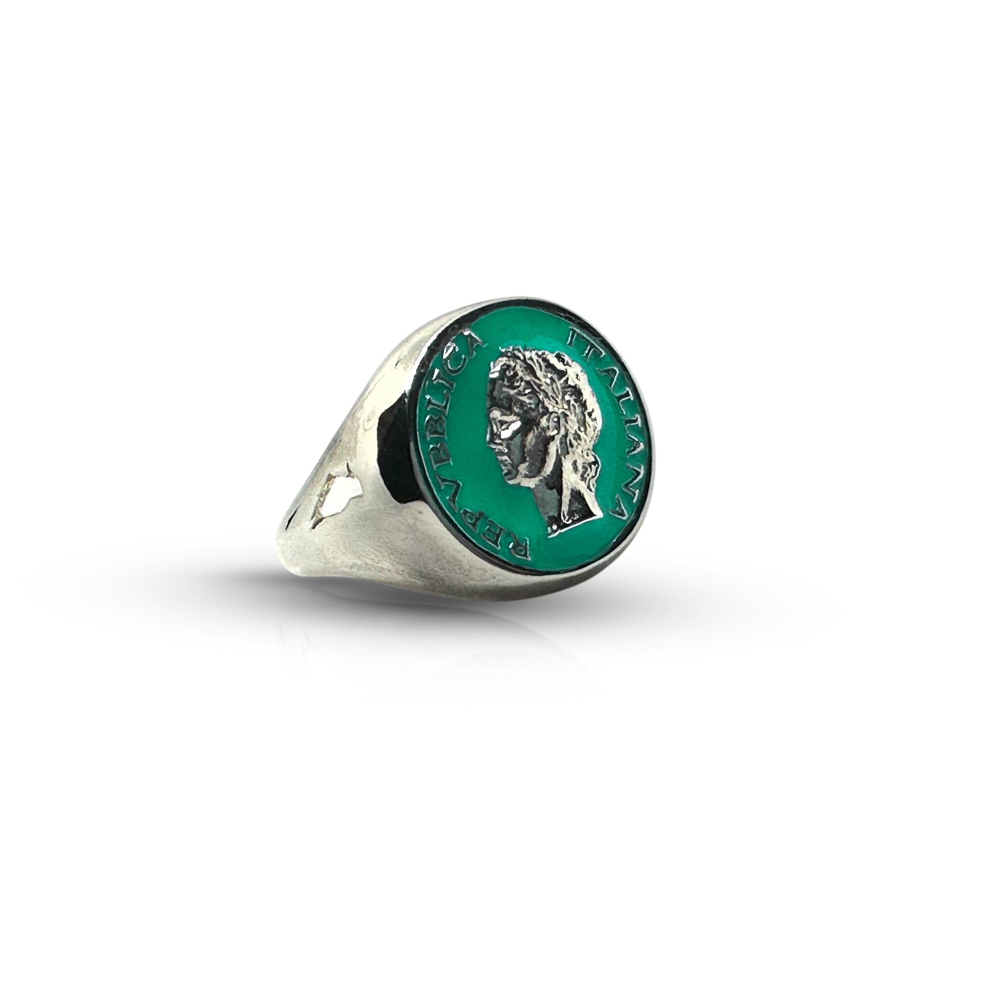 Anello Chevalier Argento Smalto Dolce Vita Anni 50 Vintage - BDG Accessories