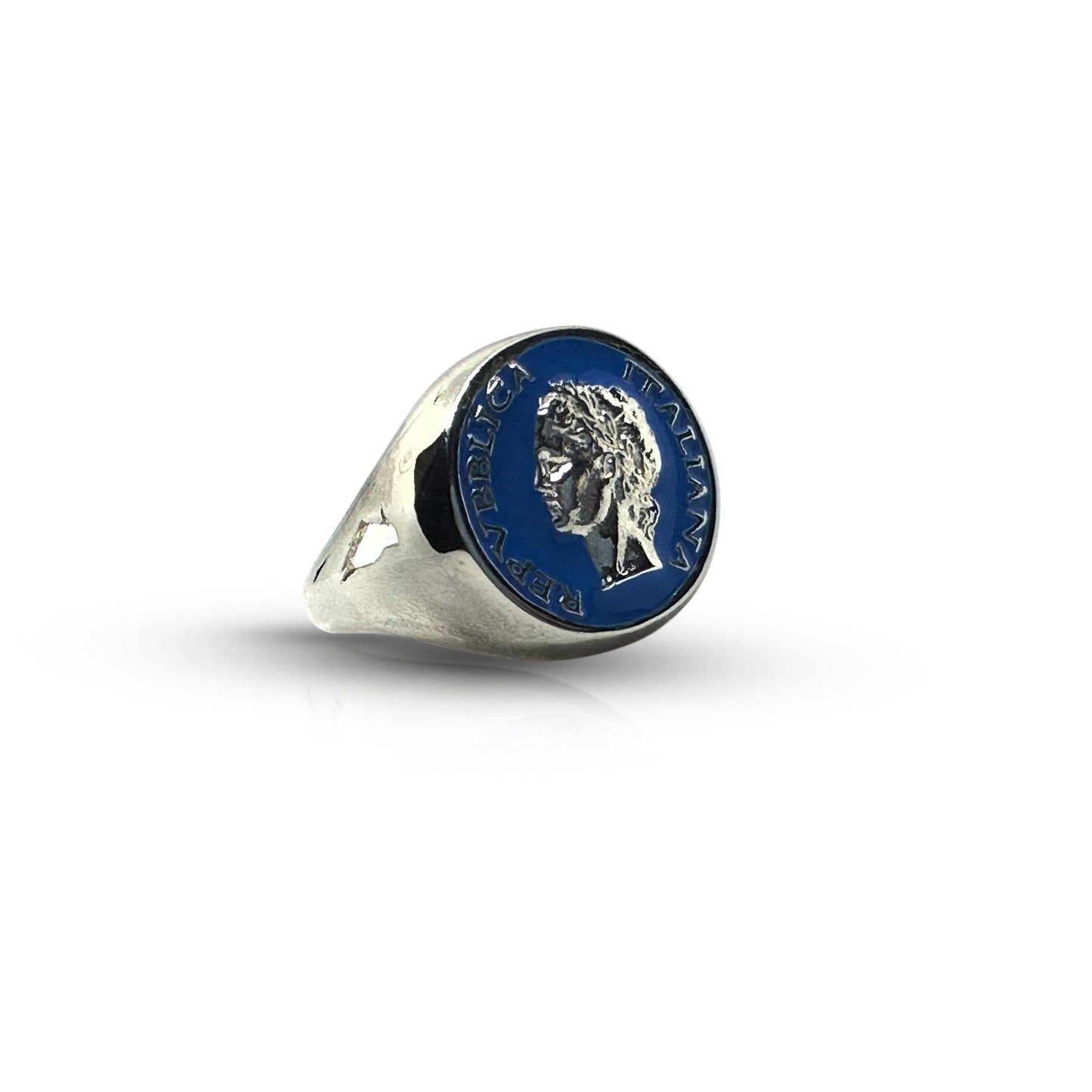 Anello Chevalier Argento Smalto Dolce Vita Anni 50 Vintage - BDG Accessories
