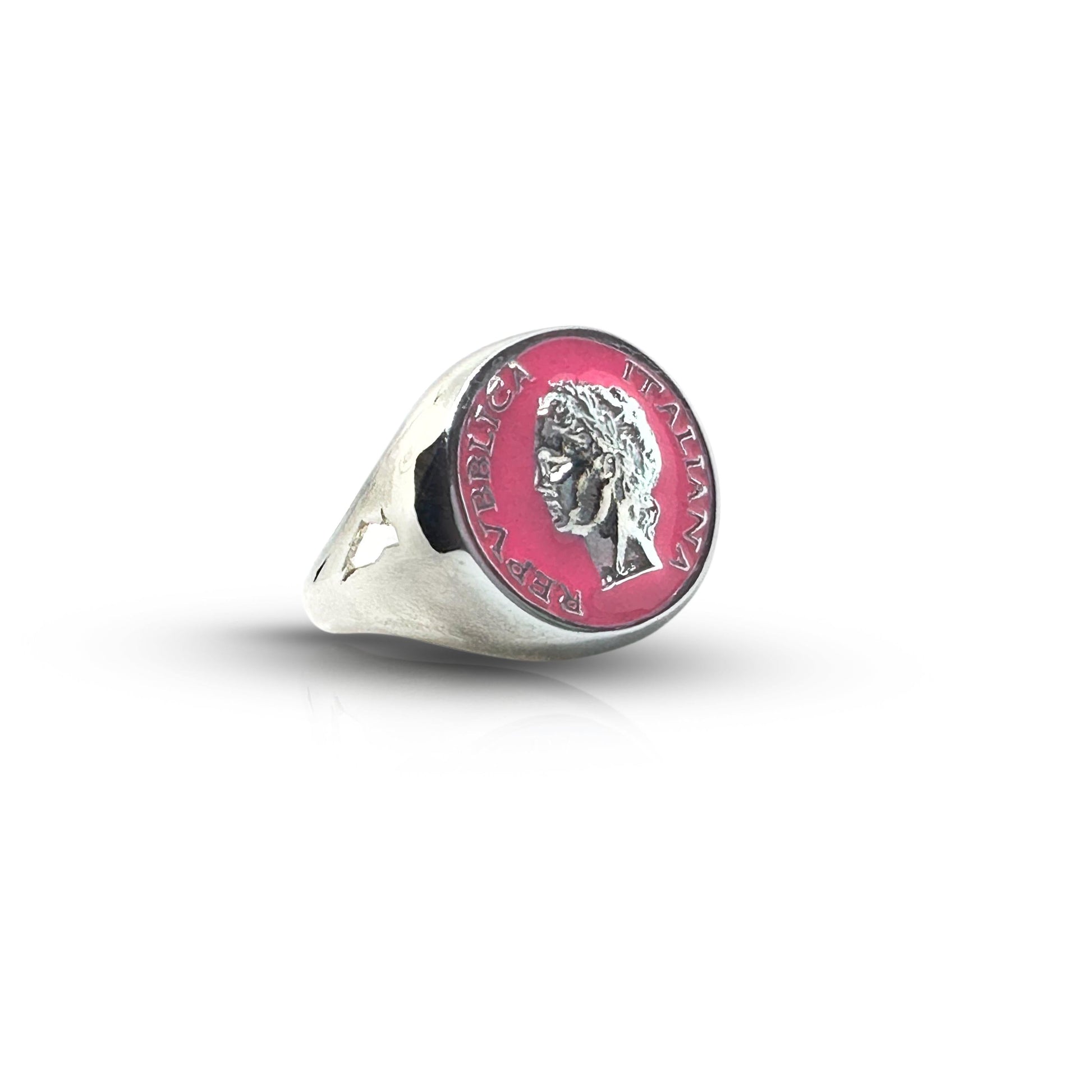 Anello Chevalier Argento Smalto Dolce Vita Anni 50 Vintage - BDG Accessories