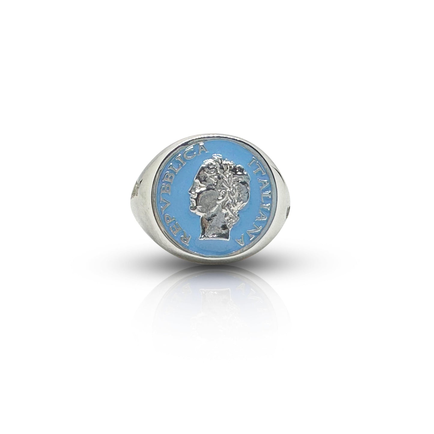 Anello Chevalier Argento Smalto Dolce Vita Anni 50 Vintage - BDG Accessories