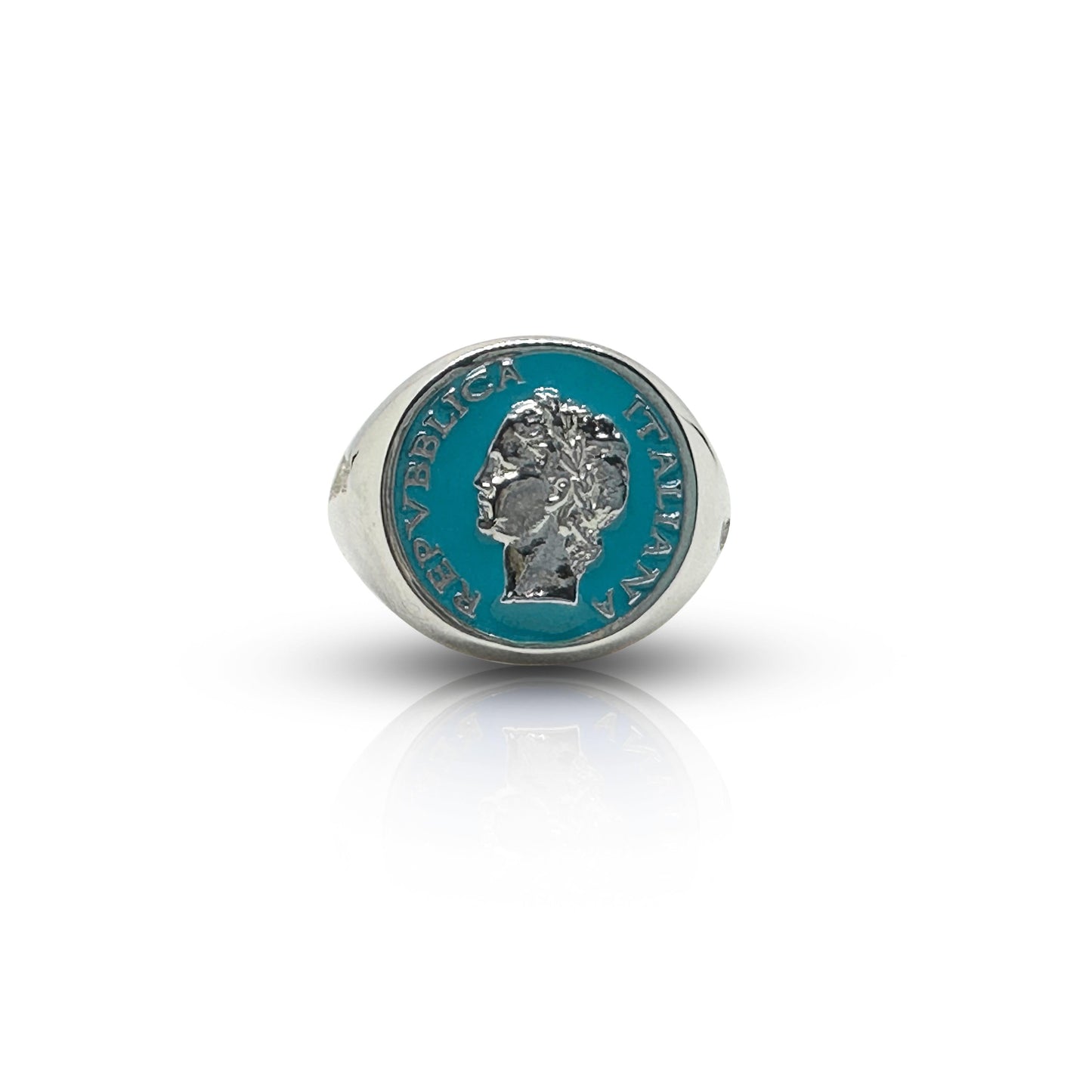 Anello Chevalier Argento Smalto Dolce Vita Anni 50 Vintage - BDG Accessories