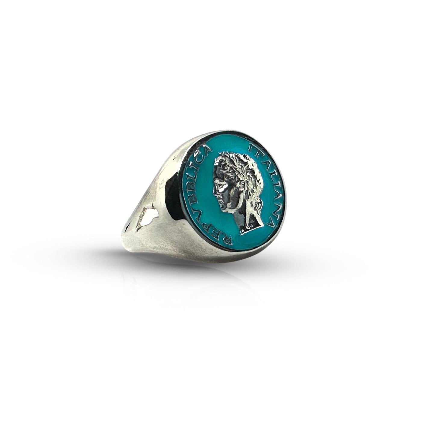 Anello Chevalier Argento Smalto Dolce Vita Anni 50 Vintage - BDG Accessories