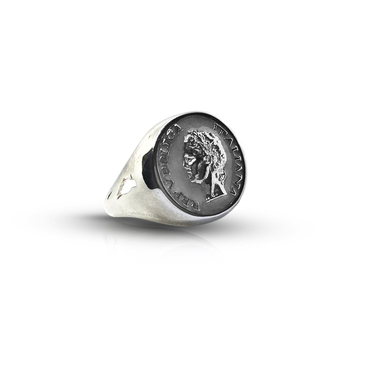 Anello Chevalier Argento Smalto Dolce Vita Anni 50 Vintage - BDG Accessories