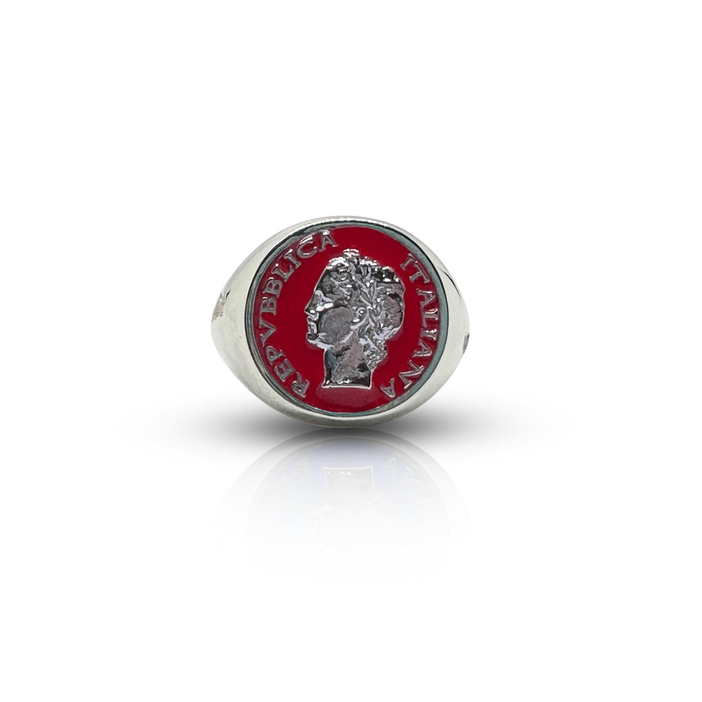 Anello Chevalier Argento Smalto Dolce Vita Anni 50 Vintage - BDG Accessories