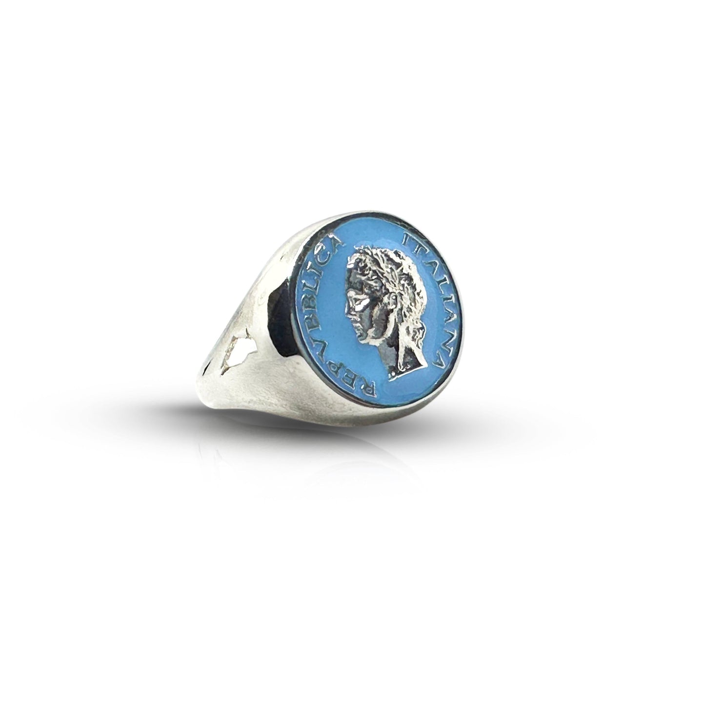 Anello Chevalier Argento Smalto Dolce Vita Anni 50 Vintage - BDG Accessories