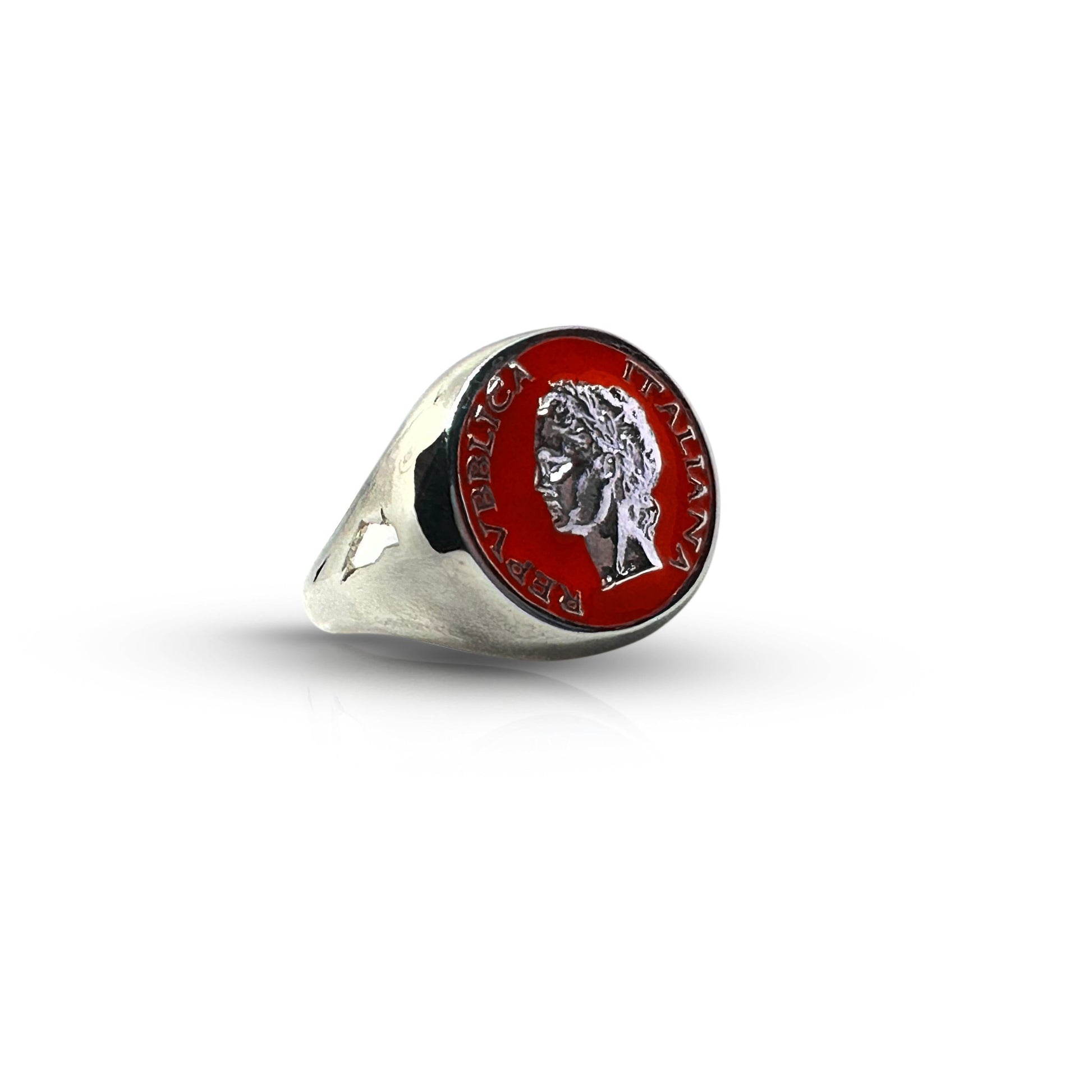 Anello Chevalier Argento Smalto Dolce Vita Anni 50 Vintage - BDG Accessories