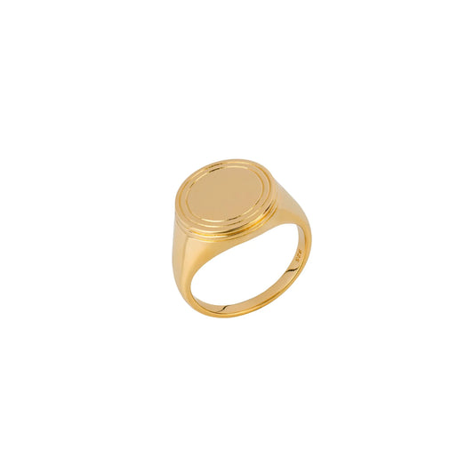 Circle Gold Signet Chevalier Ring