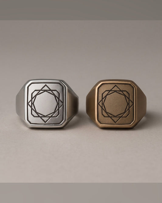 Anello Il Compasso — Argento 925 o Bronzo Uomo | Made in Italy - BDG Accessories