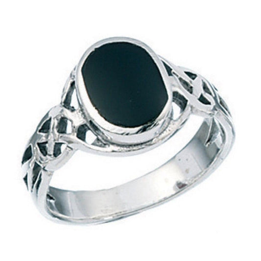 BDG Accessories Anello Chevalier Celtico Con Onice Elegante - BDG Accessories