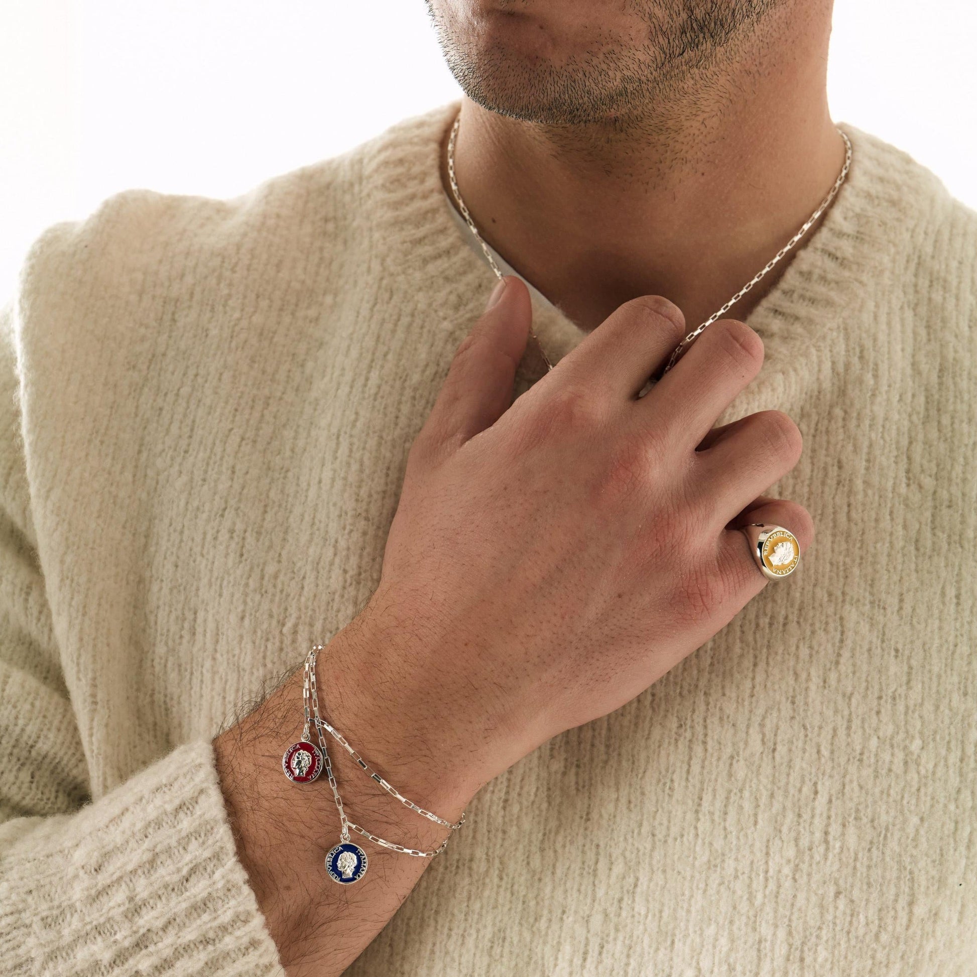 BDG Accessories Bracciale Argento Smalto Dolce Vita Anni 50 Vintage - BDG Accessories