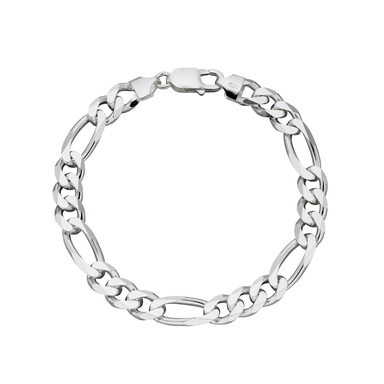 BDG Accessories Bracciale Uomo Di Design Maglie Figaro in Argento - BDG Accessories