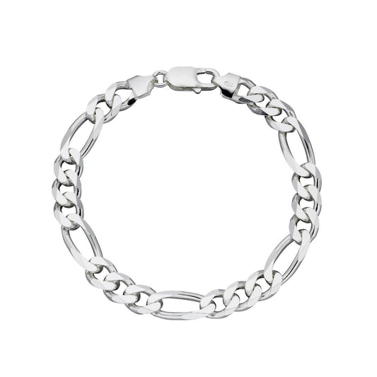 BDG Accessories Bracciale Uomo Di Design Maglie Figaro in Argento - BDG Accessories