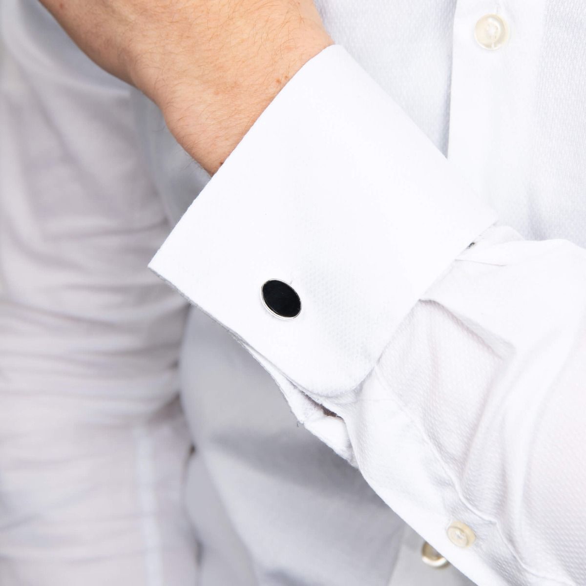BDG Accessories Gemelli In Argento Da Uomo Con Onice Eleganti - BDG Accessories