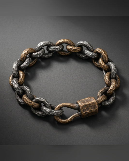 Bracciale Il Combattente — Argento e Bronzo Invecchiato Uomo | Made in Italy - BDG Accessories