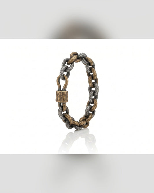 Bracciale Il Combattente — Argento e Bronzo Invecchiato Uomo | Made in Italy - BDG Accessories