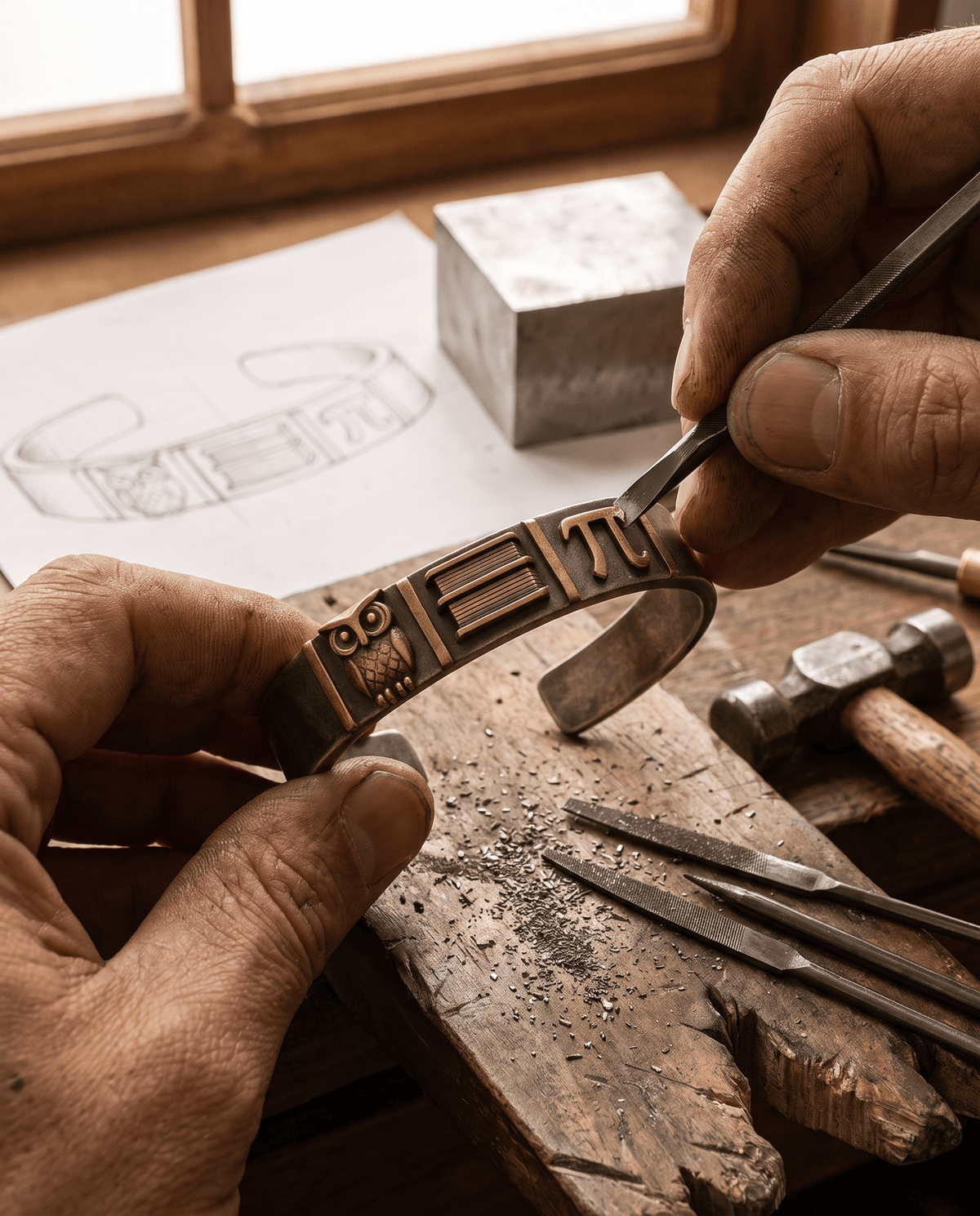 Bracciale Il Saggio — Argento o Bronzo Uomo | Made in Italy - BDG Accessories
