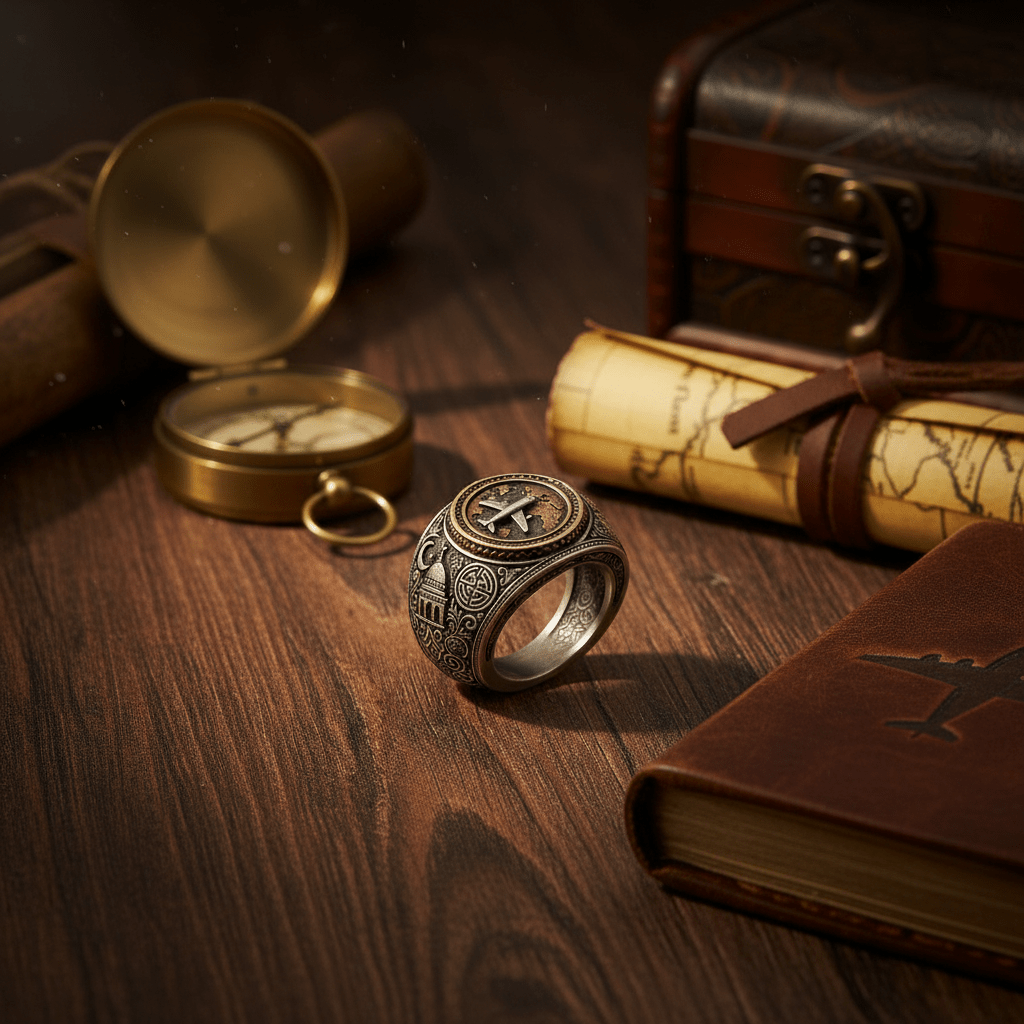 Chevalier Il viaggiatore - Anello in argento invecchiato o Bronzo vissuto - BDG Accessories