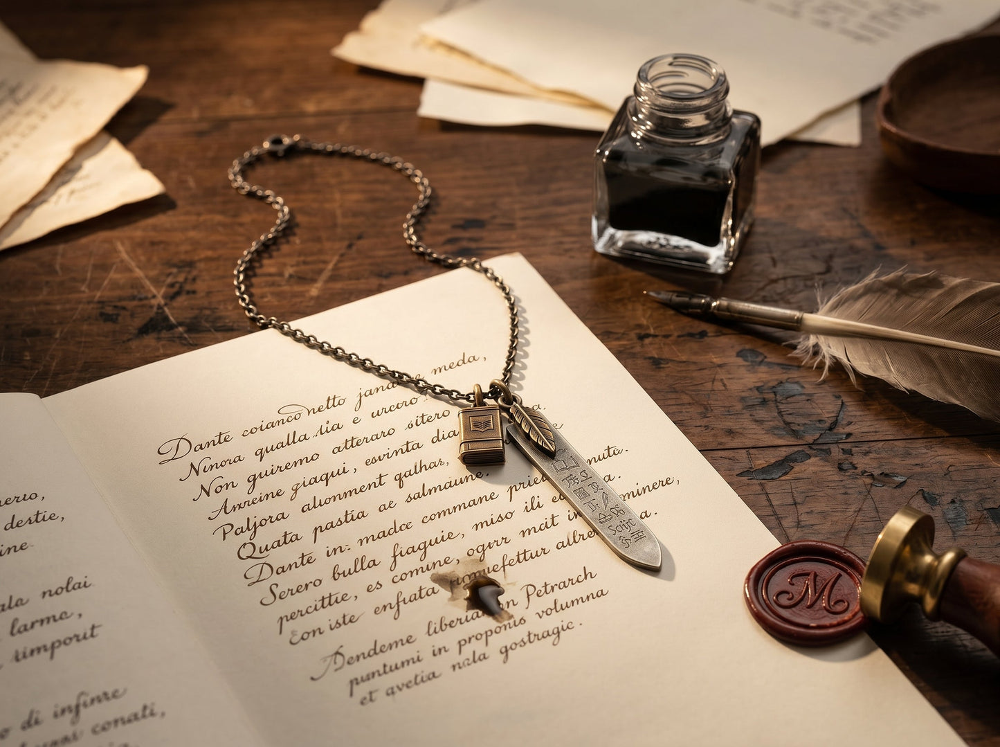 Collana il Saggio Viaggiatore, un amuleto piu che un ciondolo in argento e bronzo - BDG Accessories
