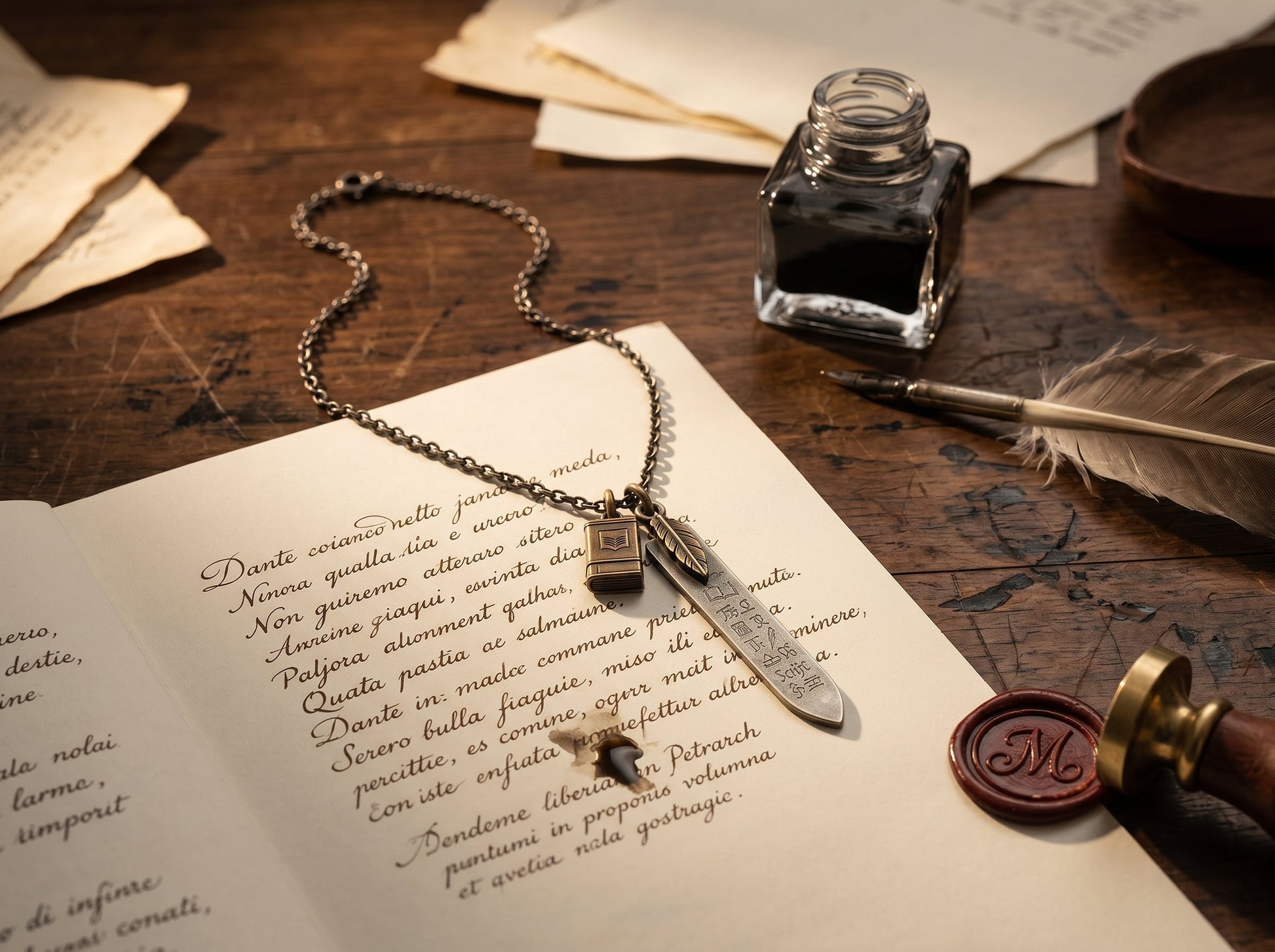 Collana il Saggio Viaggiatore, un amuleto piu che un ciondolo in argento e bronzo - BDG Accessories