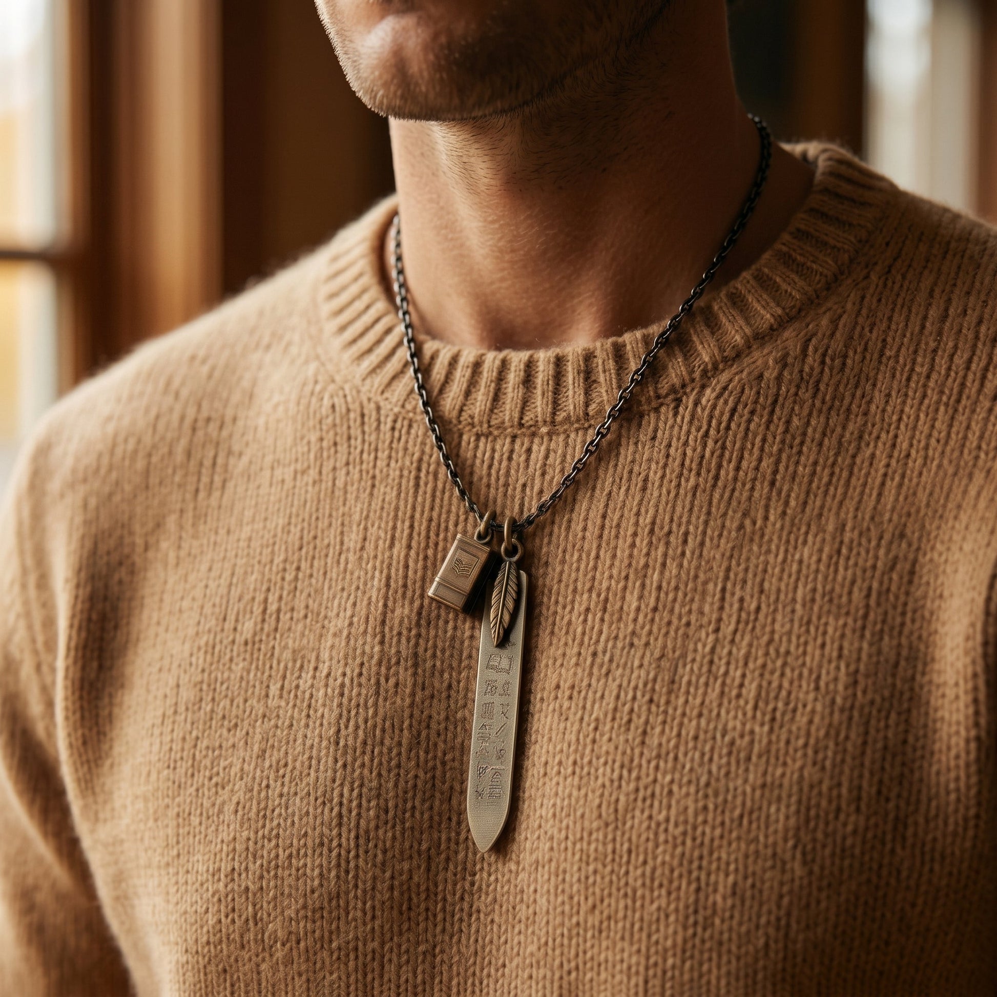Collana il Saggio Viaggiatore, un amuleto piu che un ciondolo in argento e bronzo - BDG Accessories