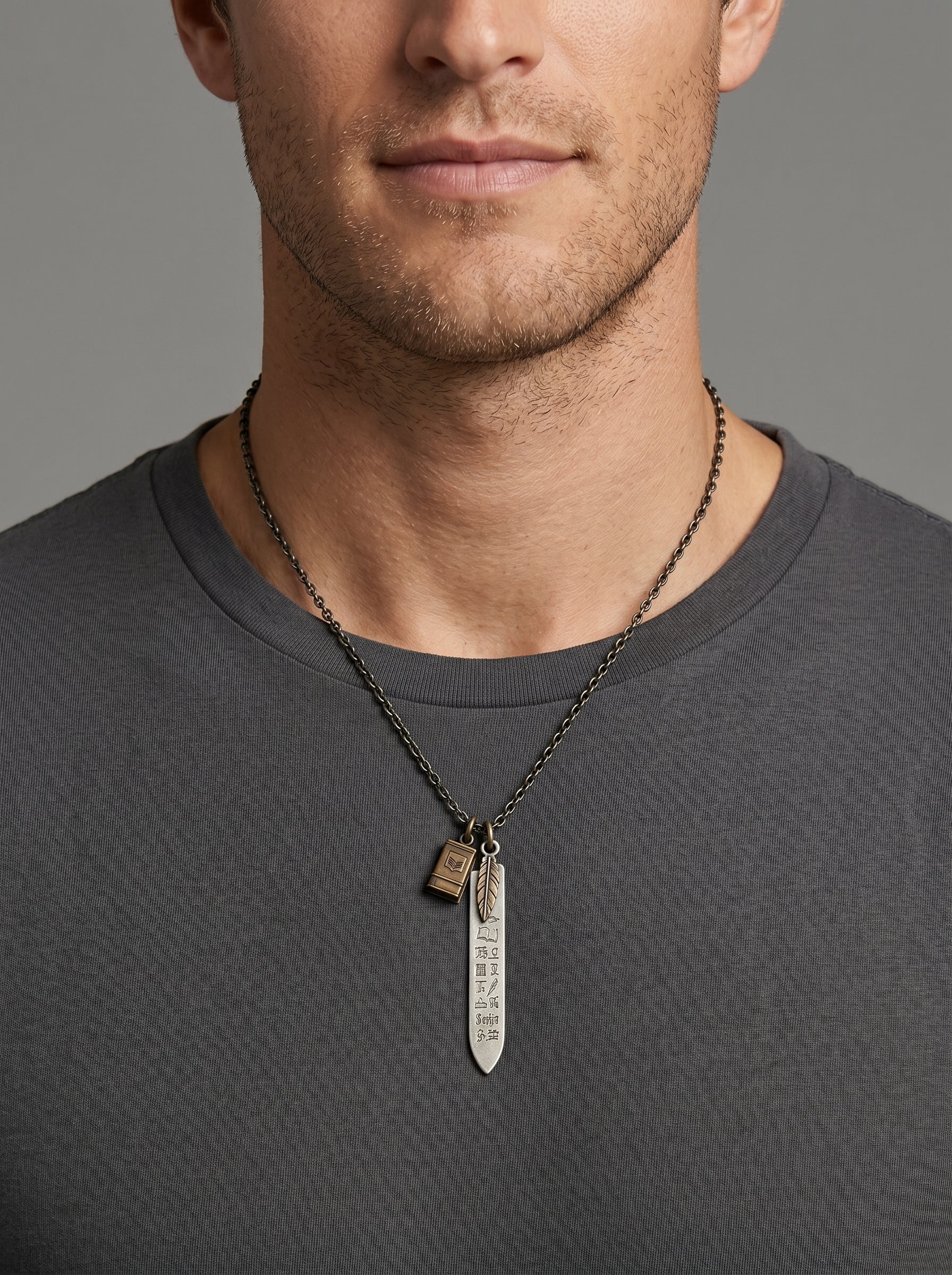 Collana il Saggio Viaggiatore, un amuleto piu che un ciondolo in argento e bronzo - BDG Accessories