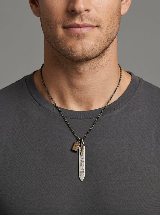 Collana il Saggio Viaggiatore, un amuleto piu che un ciondolo in argento e bronzo - BDG Accessories