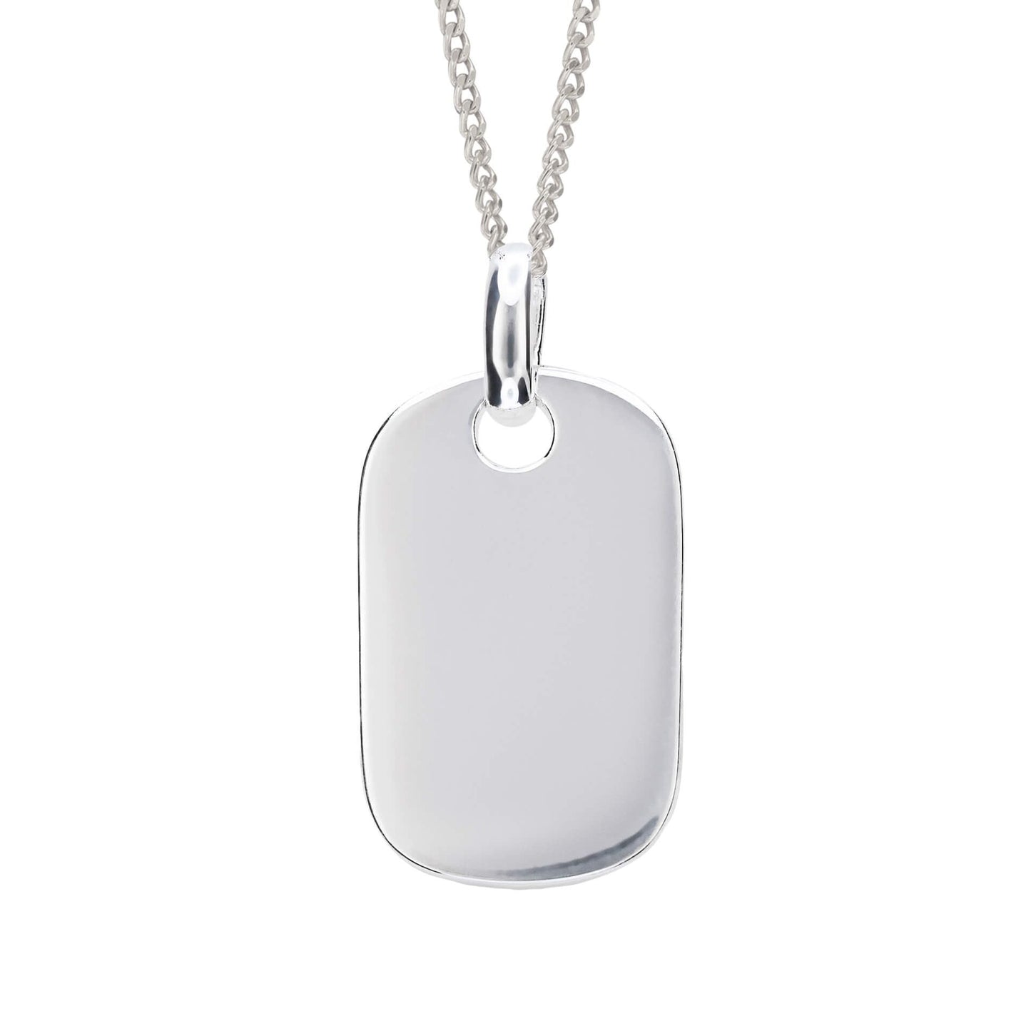 Collana Tag In Argento Bianco Moderno Unisex - BDG Accessories