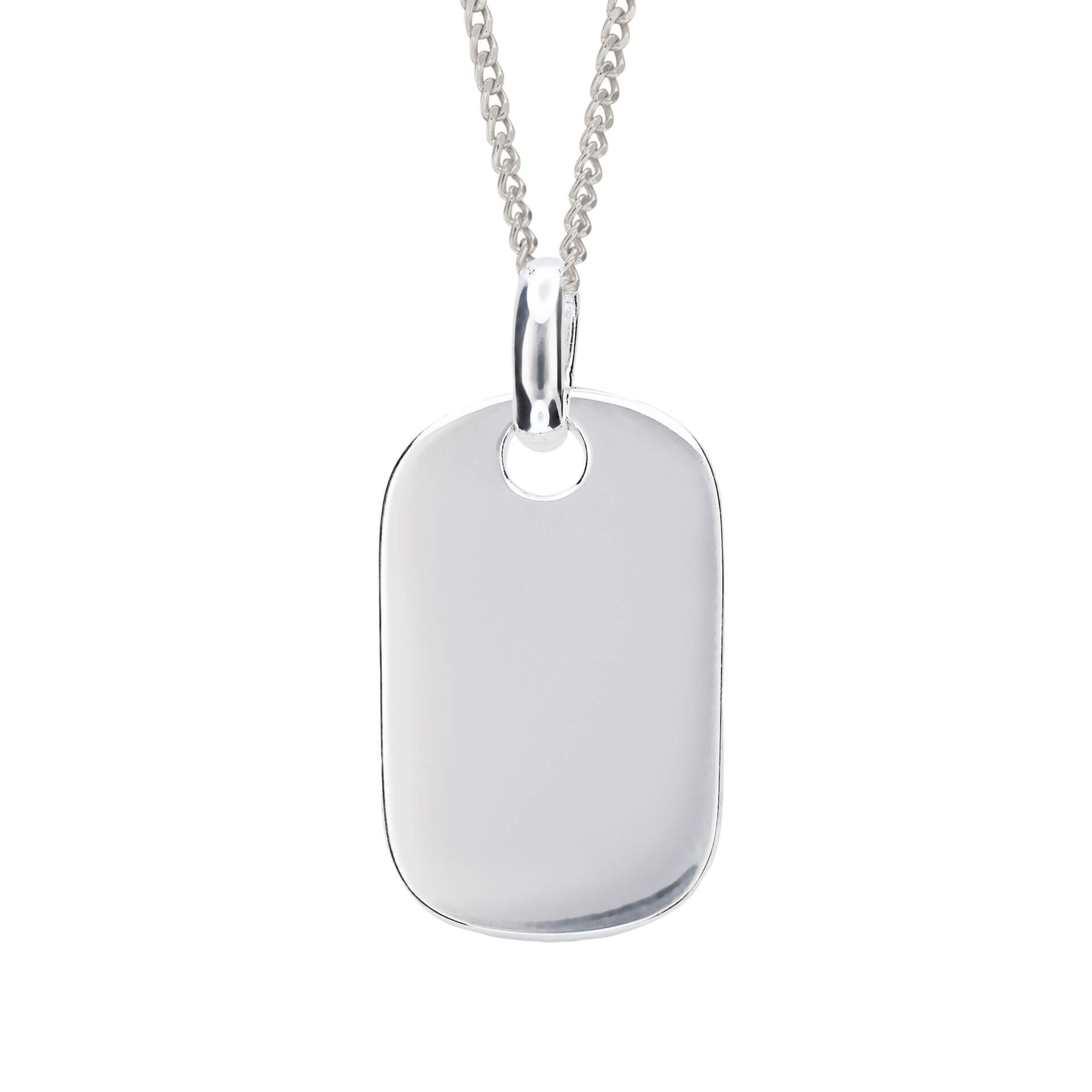 Collana Tag In Argento Bianco Moderno Unisex - BDG Accessories