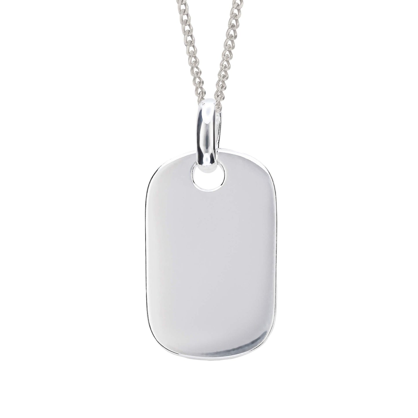 White Rounded Tag Necklace