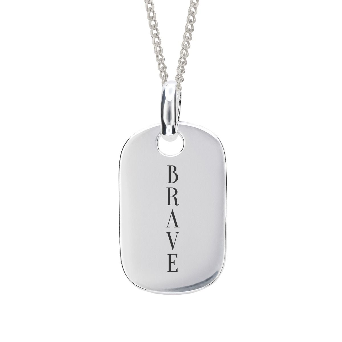 White Rounded Tag Necklace