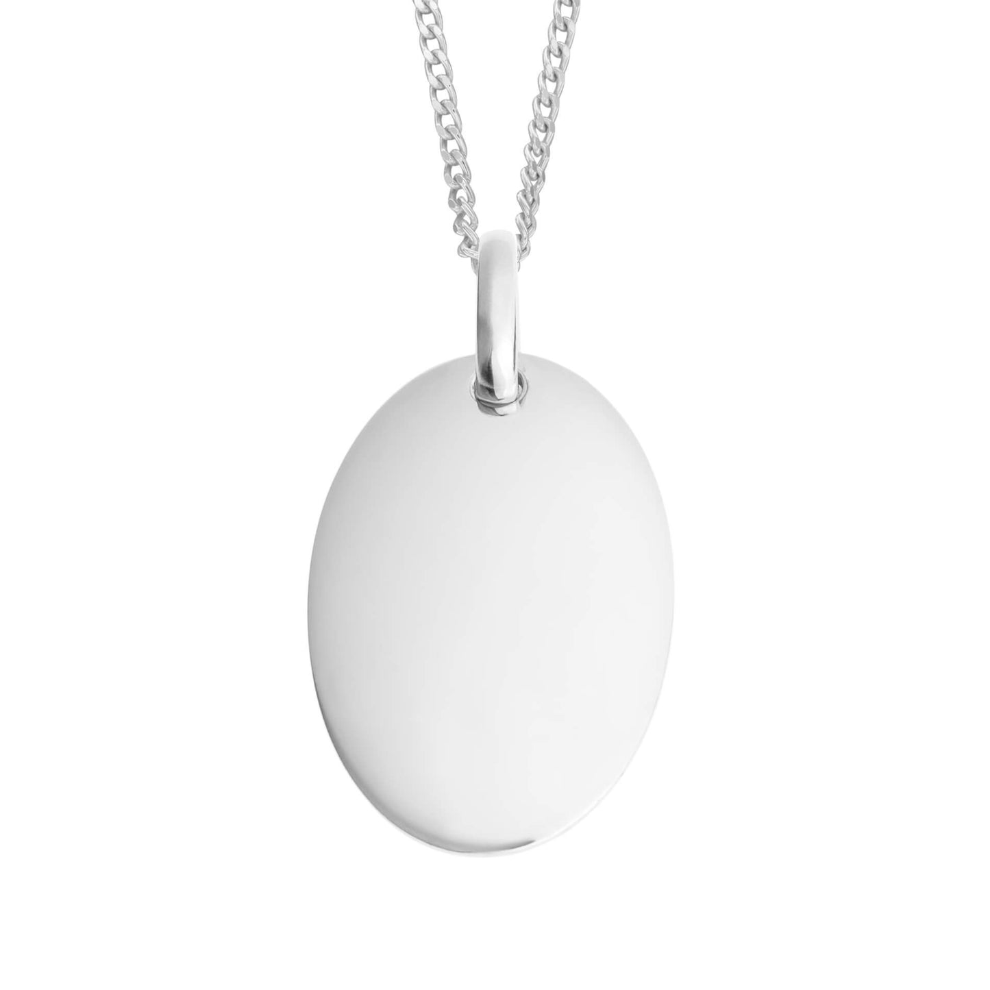 Oval Tag White Necklace