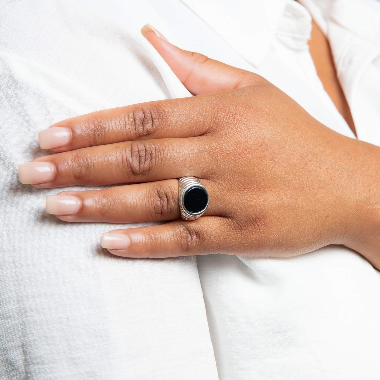 Anello con sigillo in Onice