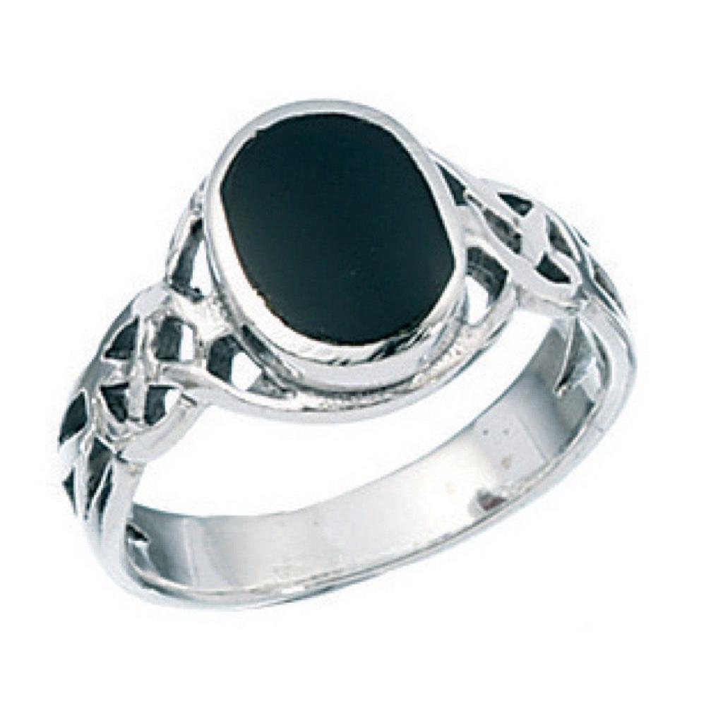 Onyx Celtic Chevalier Ring