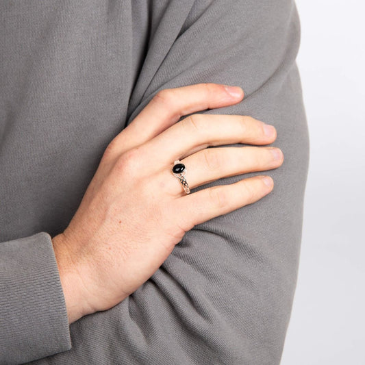 Onyx Celtic Chevalier Ring